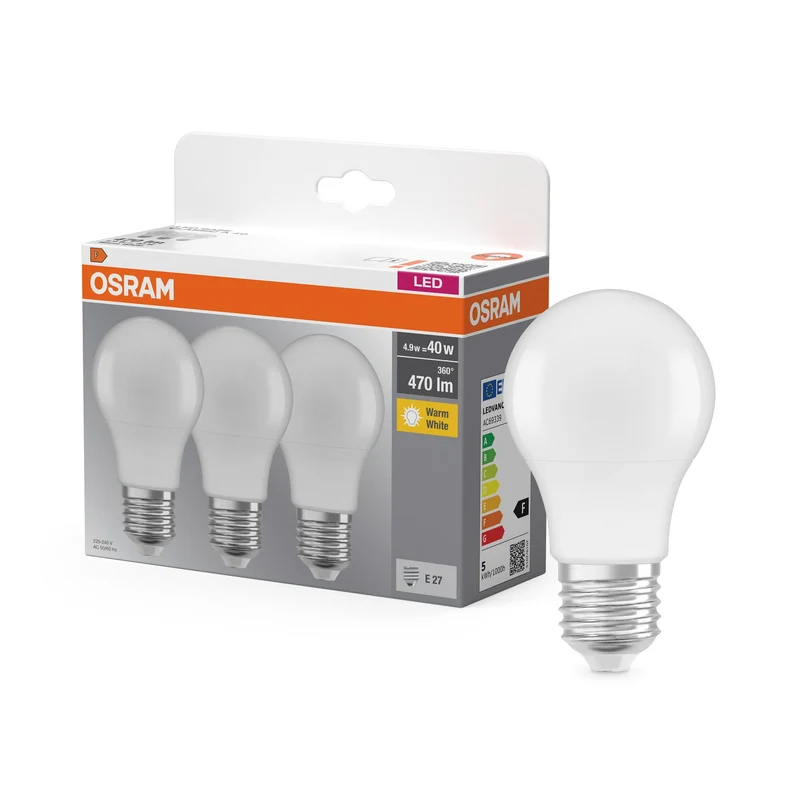 OSRAM LED Base Classic A 4,9W 827 Mate E27