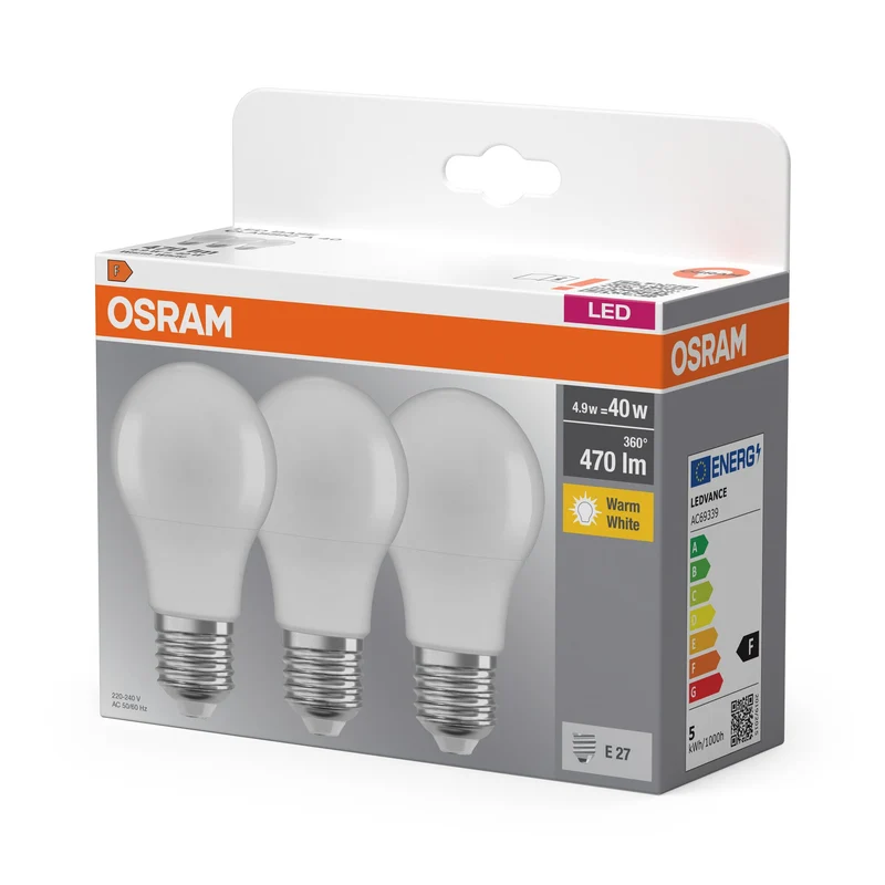 OSRAM LED Base Classic A 4,9W 827 Mate E27
