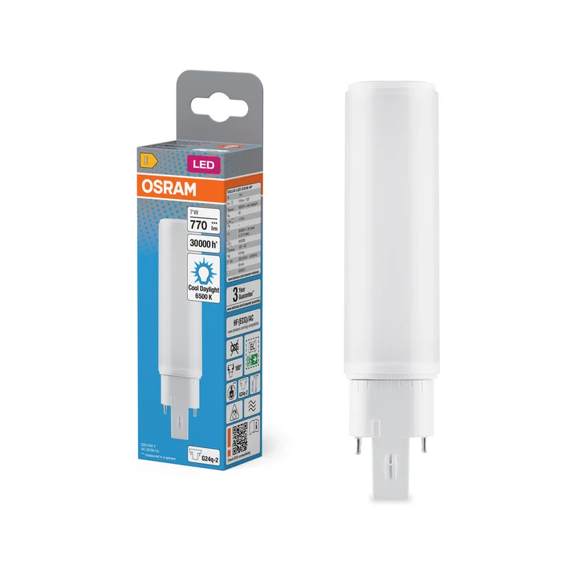 OSRAM DULUX LED D/E HF & ALIMENTATION SECTEUR 7W 865 G24Q-2