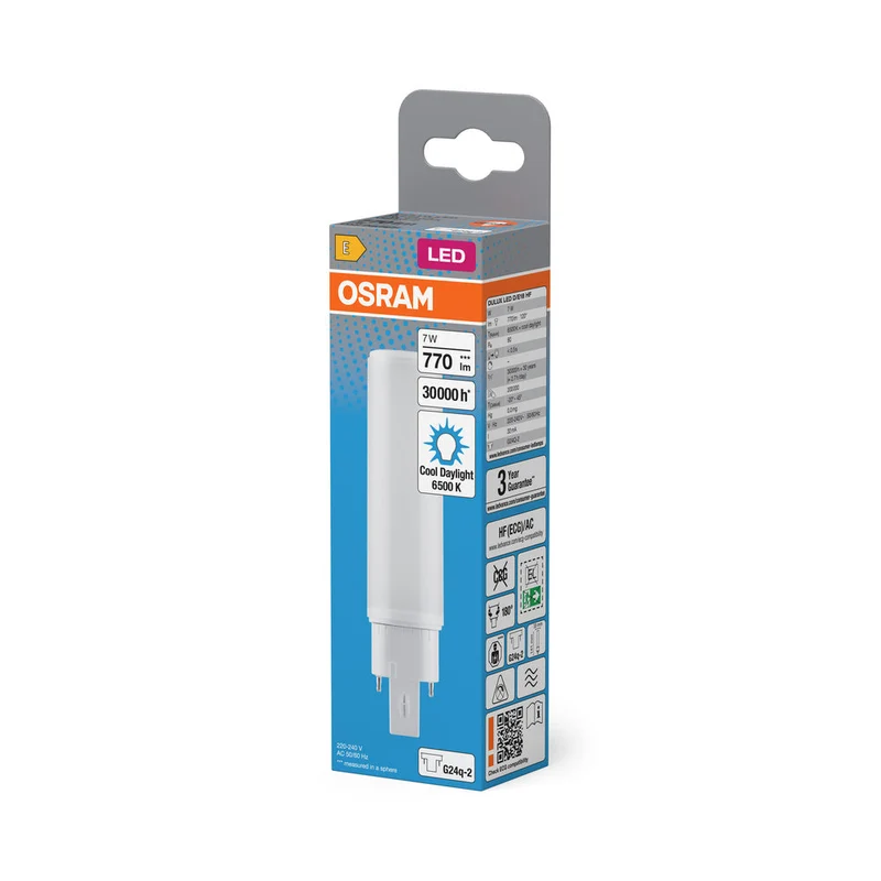 OSRAM DULUX LED D/E HF & ALIMENTATION SECTEUR 7W 865 G24Q-2