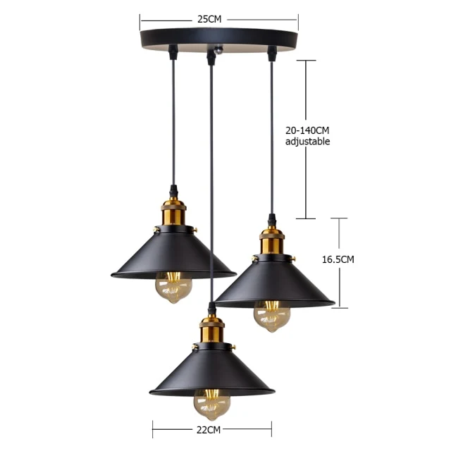 LAMPE SUSPENDUE EN MÉTAL NOIR