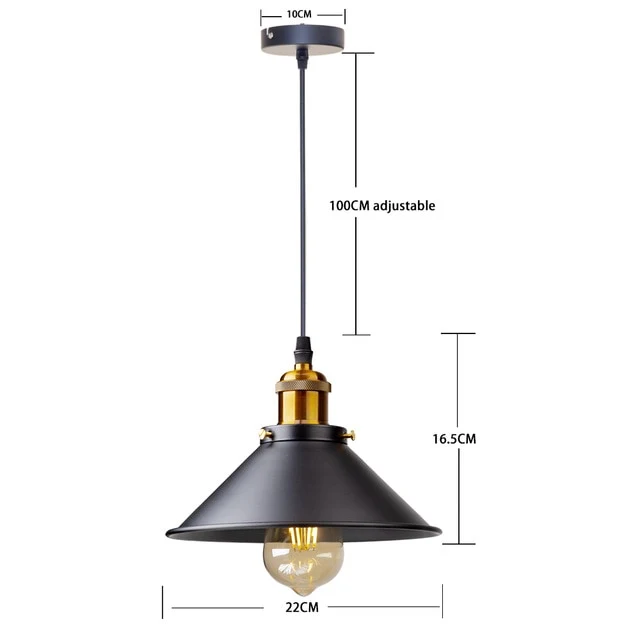 LAMPE SUSPENDUE EN MÉTAL NOIR