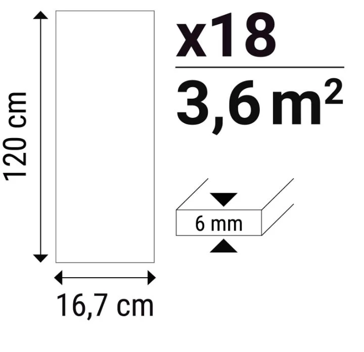 PRIVATE LABEL OUTLET B72 Walnut 16,7 x 120 cm
