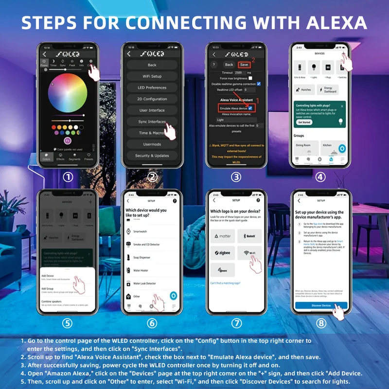 ESP32 WLED IP65 Waterproof Addressable LED Strip Controller | 5V/12V/24V | Single 15A / Dual 20A Output | Music Mic | Home Assistant & Alexa Compatible