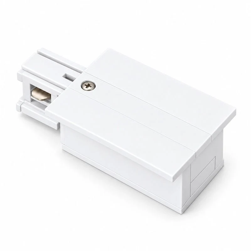 Connecteur d'Alimentation pour Rail Encastrable Monophasé Blanc