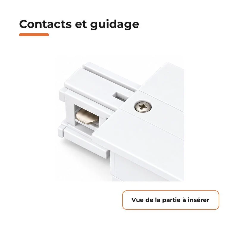 Connecteur d'Alimentation pour Rail Encastrable Monophasé Blanc