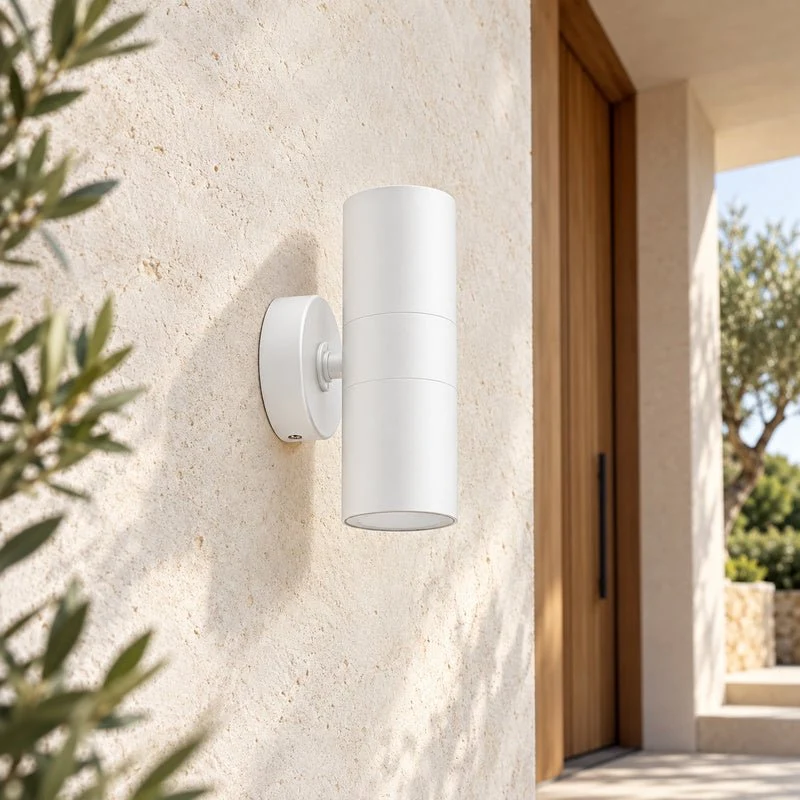 Applique Murale Blanche IP65 Double Faisceau GU10