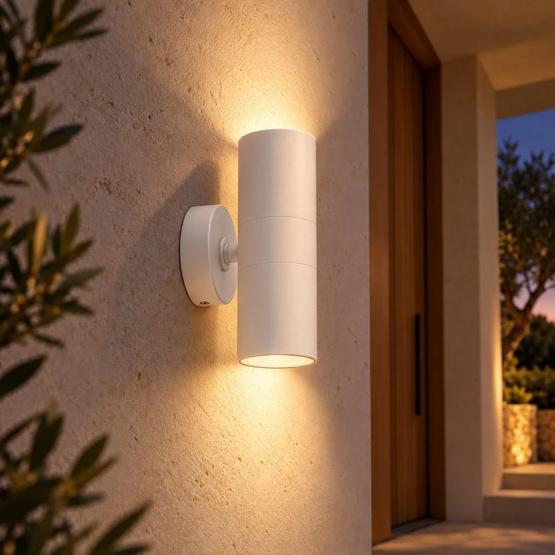 Applique Murale Blanche IP65 Double Faisceau GU10