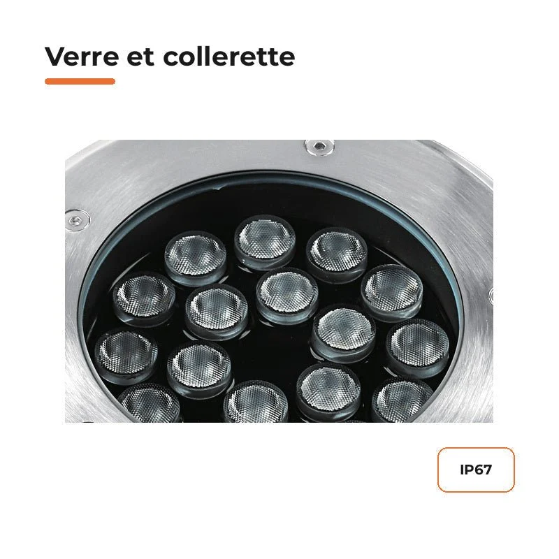 Spot Extérieur Encastrable 12W IP67 220V Sol 30° Ø160