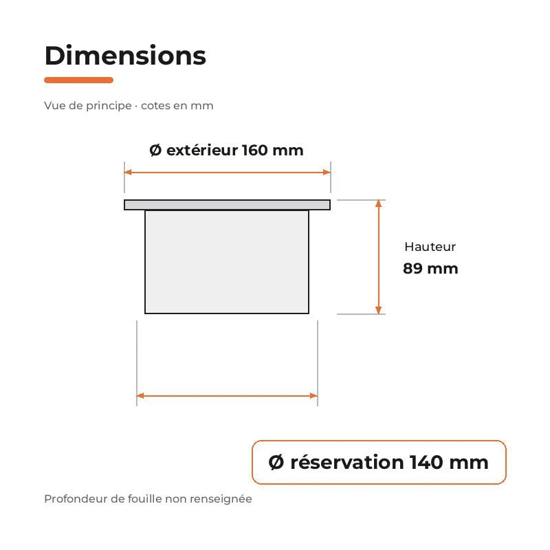 Spot Extérieur Encastrable 12W IP67 220V Sol 30° Ø160