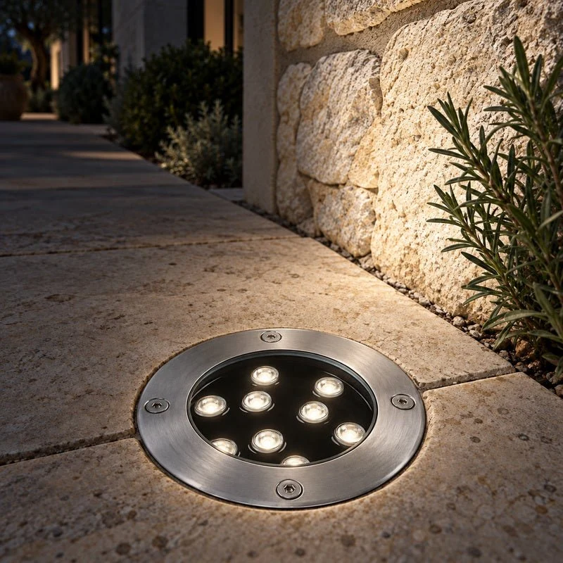 Spot Extérieur Encastrable 9W IP67 220V Sol 30° Ø120