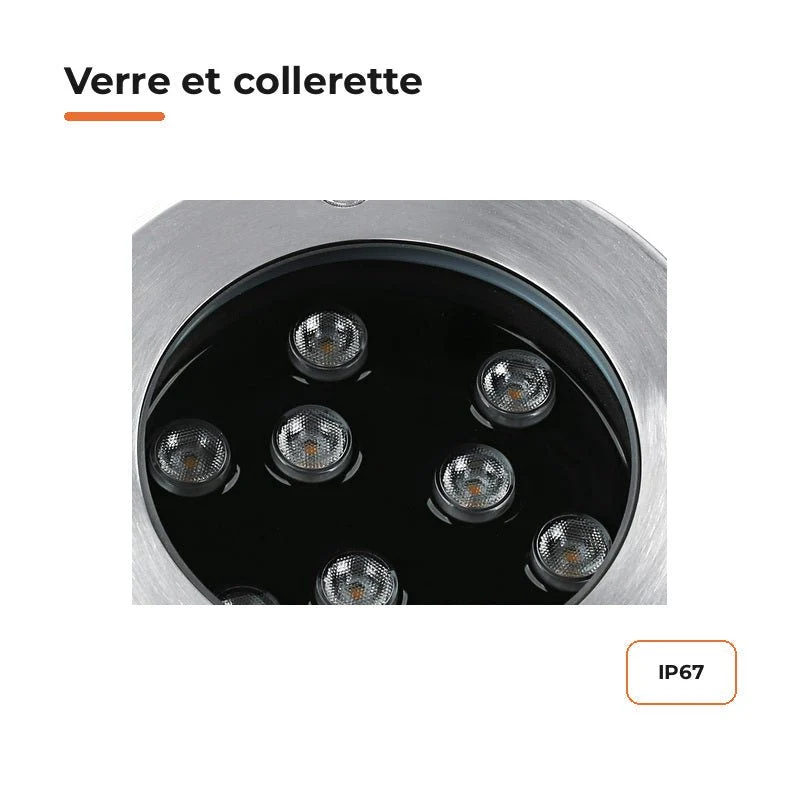 Spot Extérieur Encastrable 9W IP67 220V Sol 30° Ø120