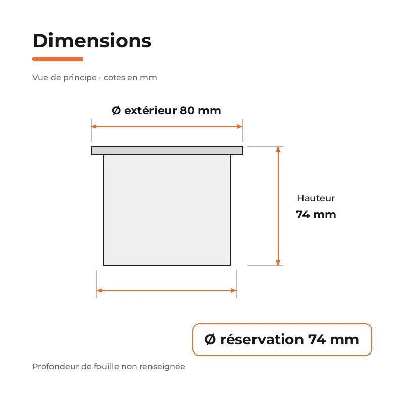 Spot Extérieur Encastrable 5W IP67 220V Sol 30° Ø80