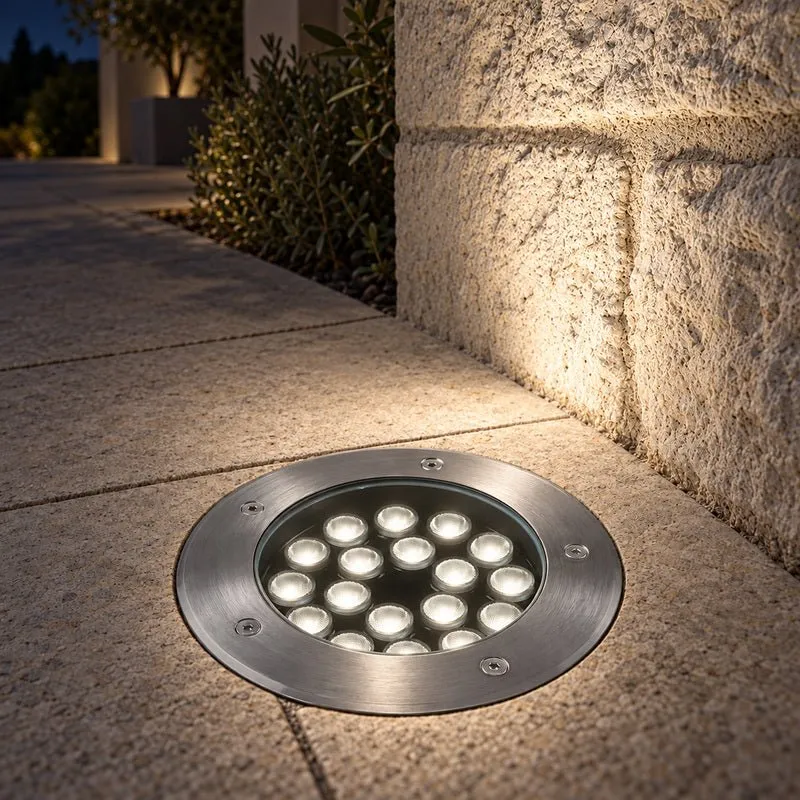 Spot Extérieur Encastrable 18W IP67 220V Sol 30° Ø180