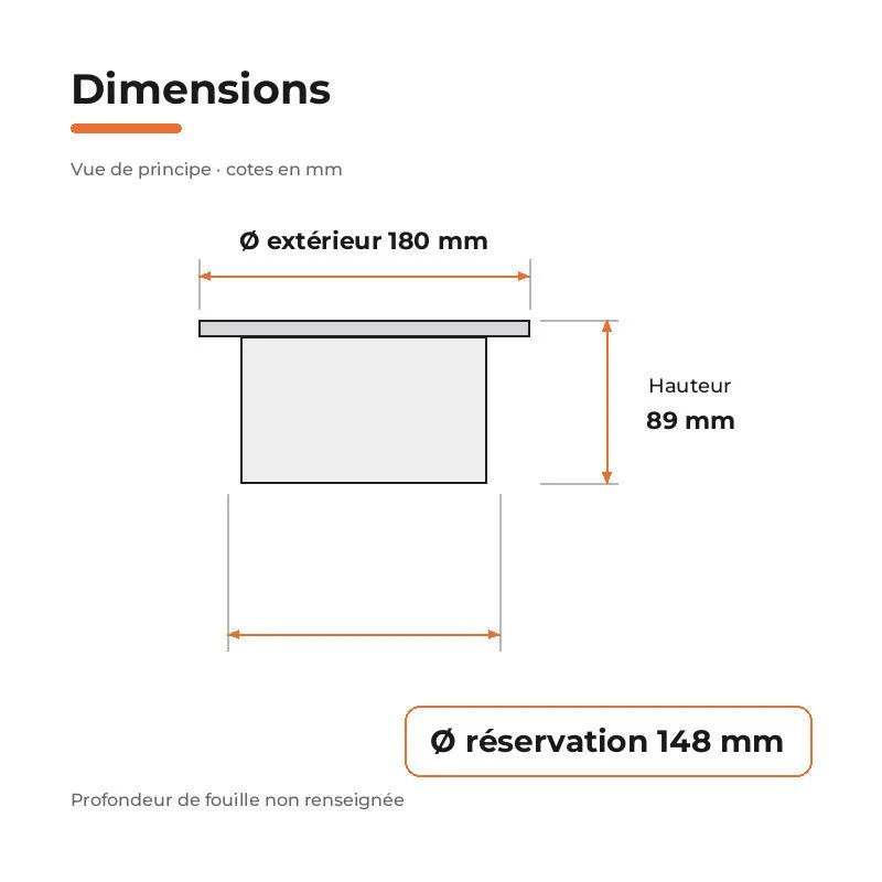 Spot Extérieur Encastrable 18W IP67 220V Sol 30° Ø180