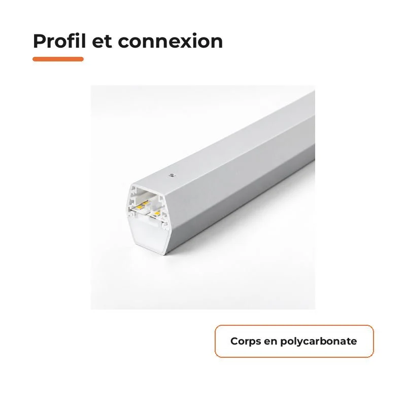 Réglette LED pour Hexagone 120cm 16W 110lm/W