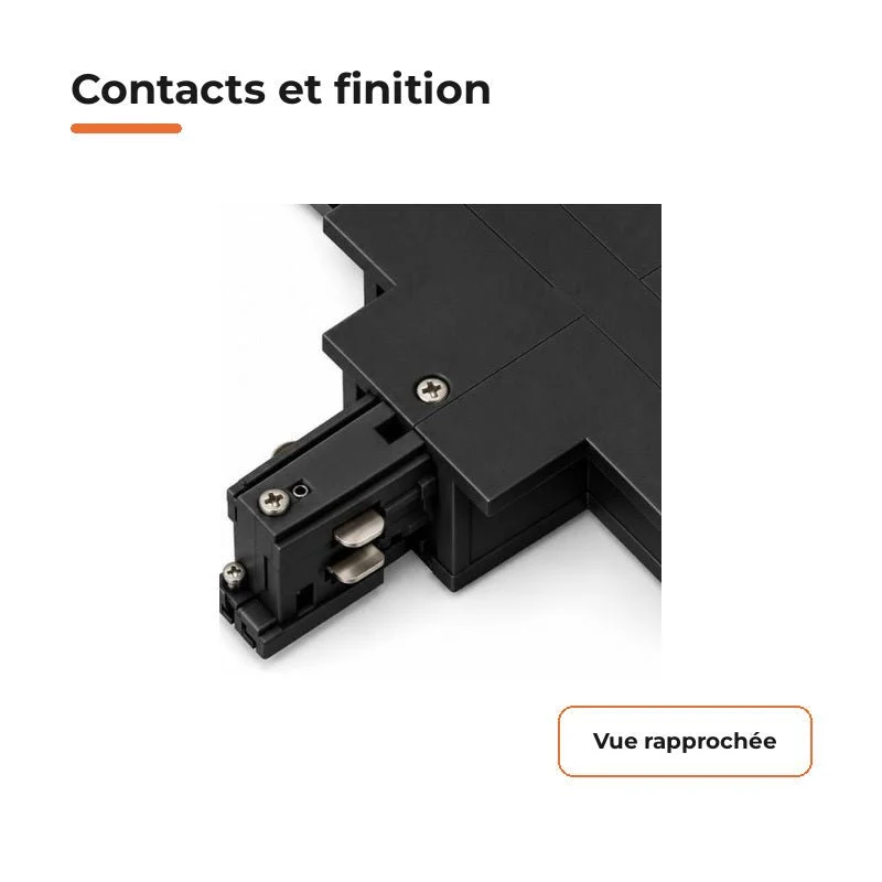 Connecteur X Rail Encastrable Triphasé Noir