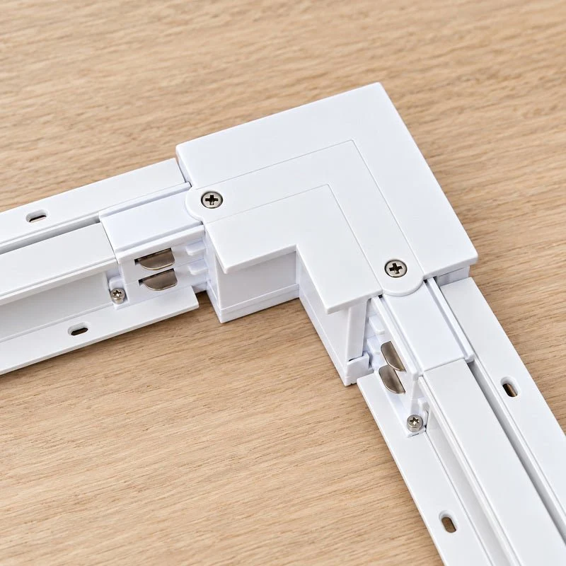 Connecteur L Rail Encastrable Triphasé Angle 90° Blanc