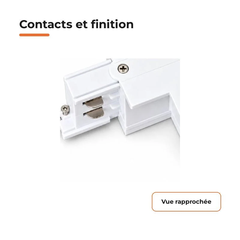 Connecteur L Rail Encastrable Triphasé Angle 90° Blanc