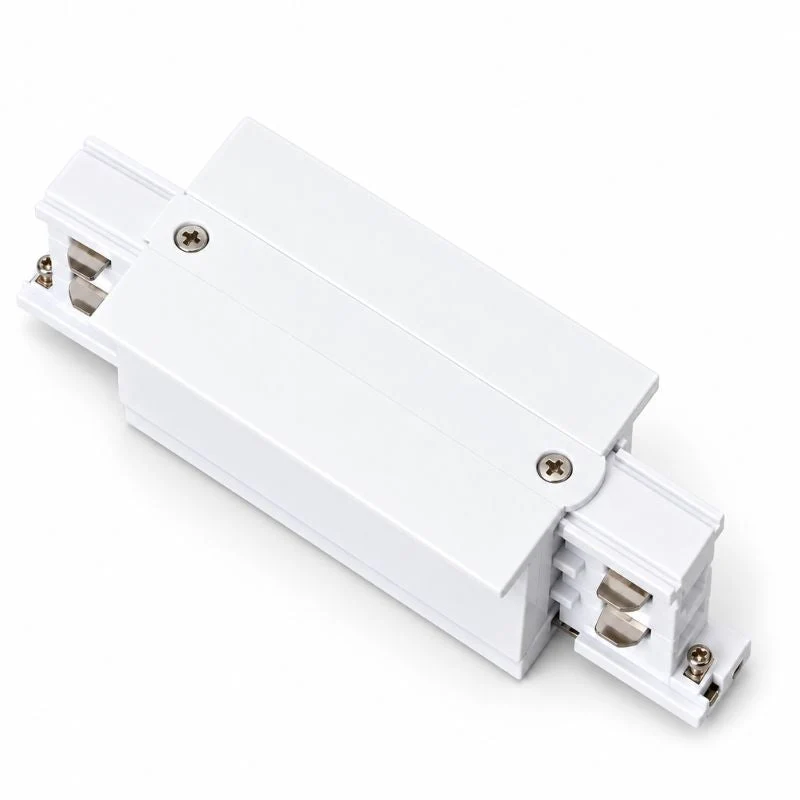 Connecteur Droit Rail Encastrable Triphasé Blanc
