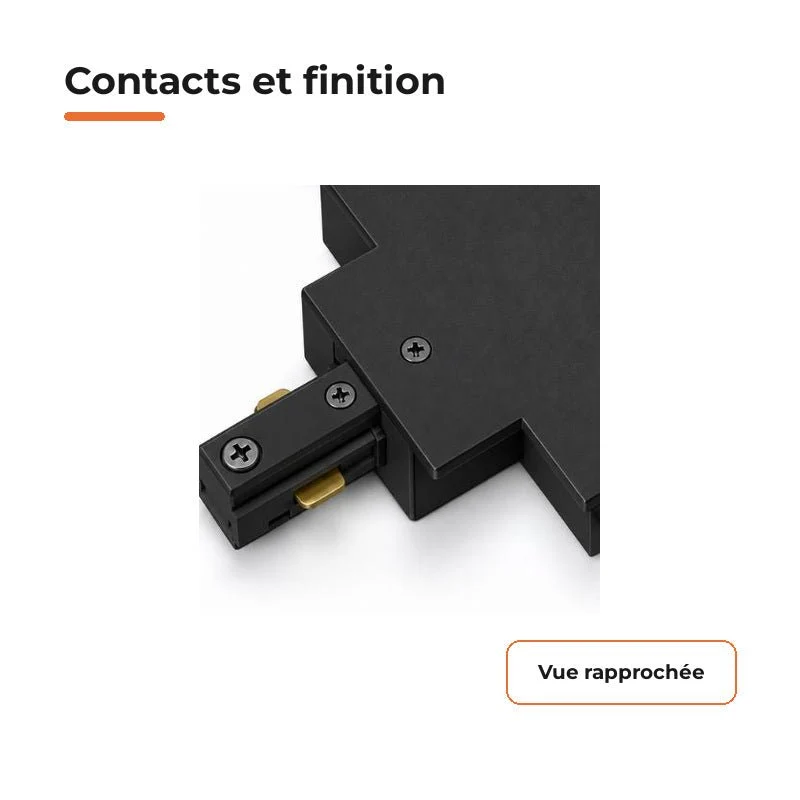 Connecteur X Rail Encastrable Monophasé Noir