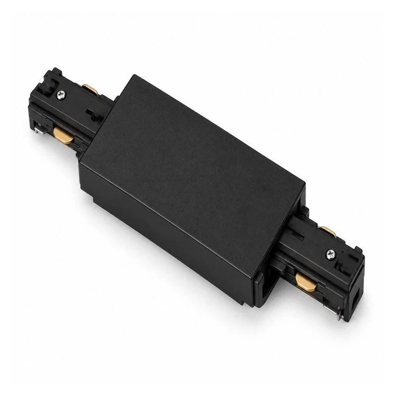 Connecteur Droit Rail Encastrable Monophasé Noir