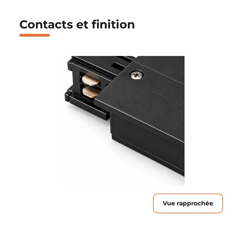 Connecteur d'Alimentation pour Rail Encastrable Triphasé Noir