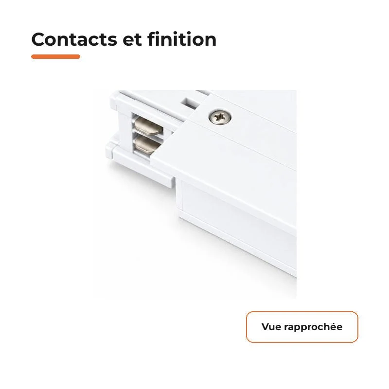 Connecteur d'Alimentation pour Rail Encastrable Triphasé Blanc