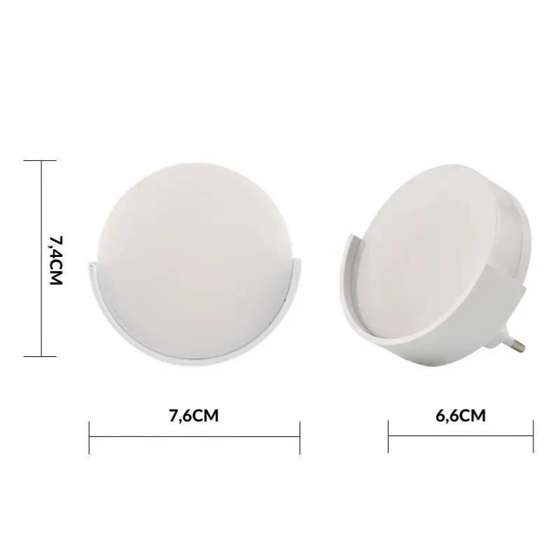 Veilleuse Prise LED 1W Ronde avec Capteur Crépusculaire 220V