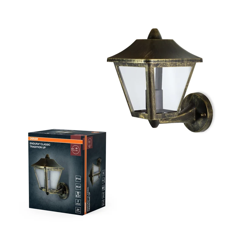 OSRAM ENDURA Applique murale alu noir-or pour extérieur, IP44