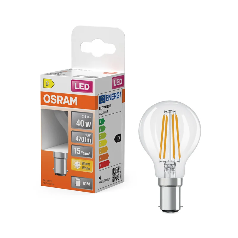 Rétrofit LED CLASSIC P 3.4W 827 Clair B15d