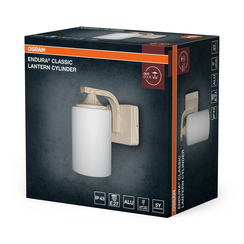 OSRAM Applique murale, ENDURA Classic, décor bois, E27, IP43