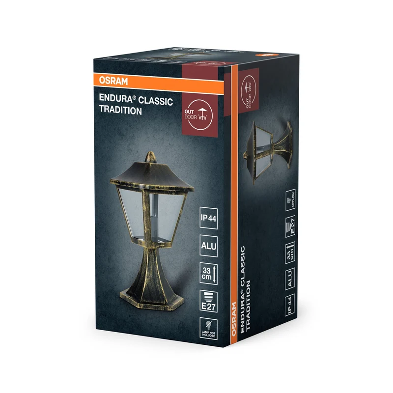 OSRAM ENDURA Classic Luminaire extérieur 33cm, noir-or IP44