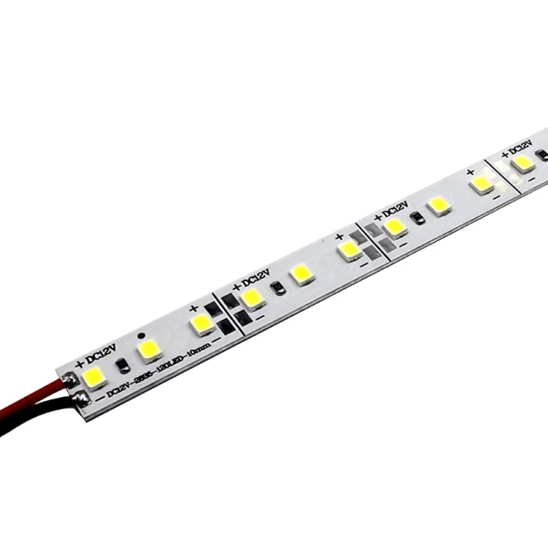 SMD2835 10MM Wide Rigid LED Strip Light – DC12V / 24V | 10mm PCB | 12W/M | 120 LEDs/M | 1Meter Length | Warm White / Natural White / Daylight White / Cool White / Blue / Red / Green | High Brightness Indoor Lighting | 10 / 50PCS