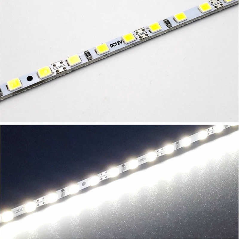 SMD2835 4MM Wide Rigid LED Strip Light – DC12V / 24V | 4mm PCB | 12W/M | 120 LEDs/M | 1Meter Length | Warm White / Natural White / Daylight White / Cool White / Blue / Red / Green | High Brightness Indoor Lighting | 10 / 50PCS
