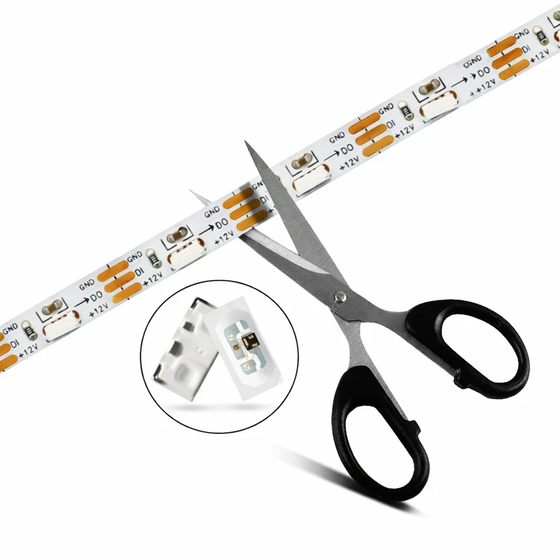 Side Emitting SMD4020 RGB LED Strip Light - DC12V | 60 LEDs/M | 5mm PCB | Non-Waterproof | for Mirror, Kitchen Cabinet, Bedroom | 5/50M