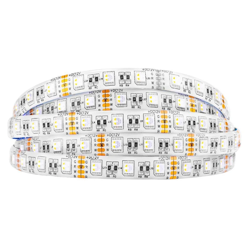 DC12V RGBW/RGBWW LED Strip Light - 12mm PCB | 4-In-1 SMD5050 60 LEDs/M | Non-Waterproof | for Mirror, Kitchen Cabinet, Bedroom | 5/50M