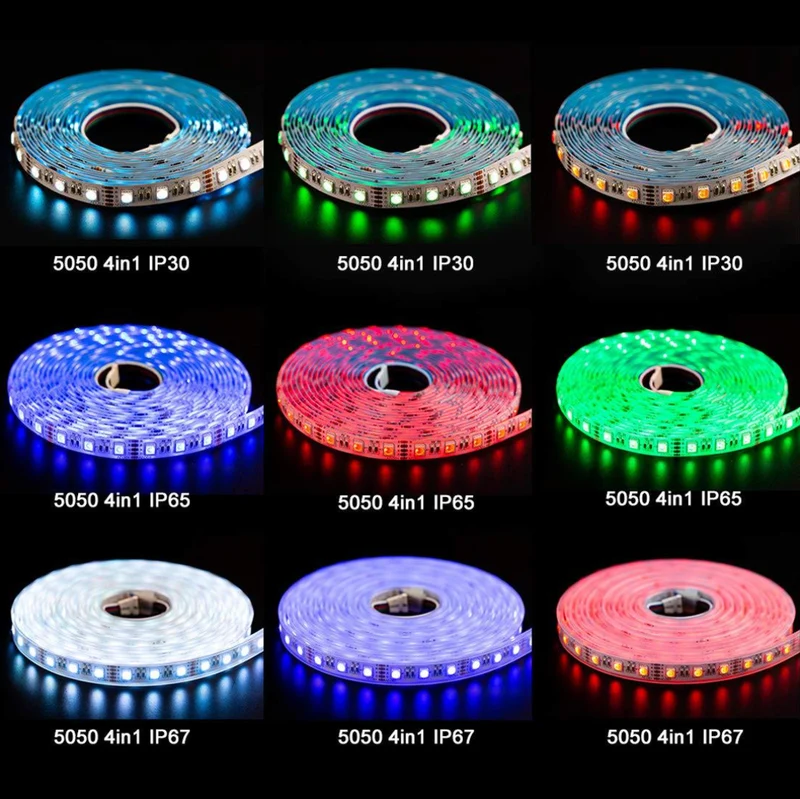 DC12V RGBW/RGBWW LED Strip Light - 12mm PCB | 4-In-1 SMD5050 60 LEDs/M | Non-Waterproof | for Mirror, Kitchen Cabinet, Bedroom | 5/50M