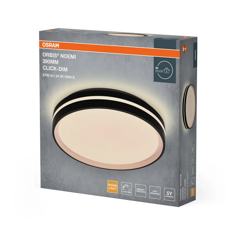 OSRAM Orbis Noemi 390 mm 24W 830 Dimmable Click Noir