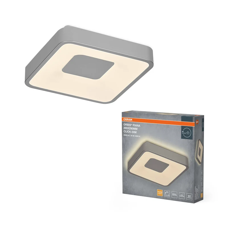 OSRAM Orbis Piana 290x290 mm 16W 830 Dimmable Click Argent