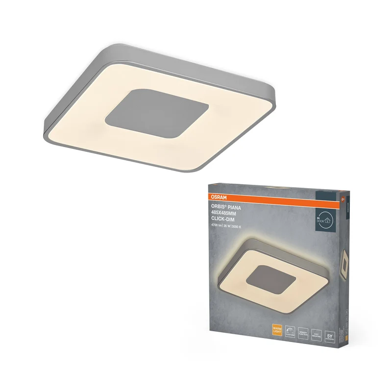 OSRAM Orbis Piana 485x485 mm 36W 830 Dimmable Click Argent