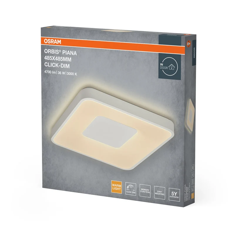 OSRAM Orbis Piana 485x485 mm 36W 830 Dimmable Click Blanc