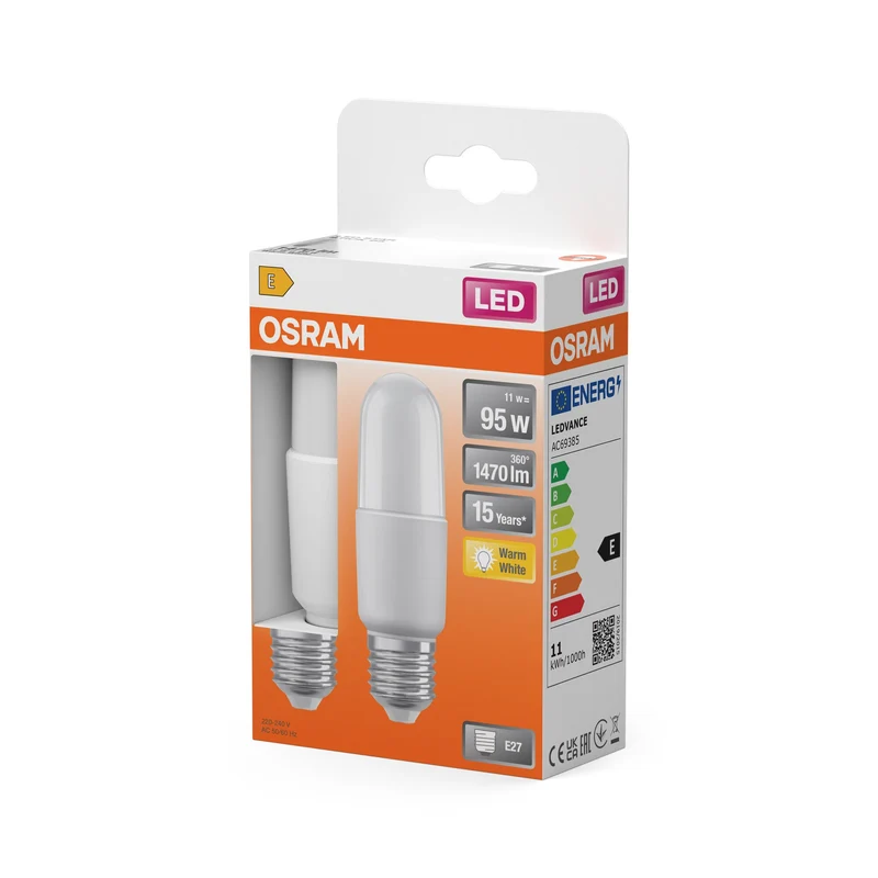 OSRAM LED PCR CLASSIC Ampoule stick 11W 827 Mate E27