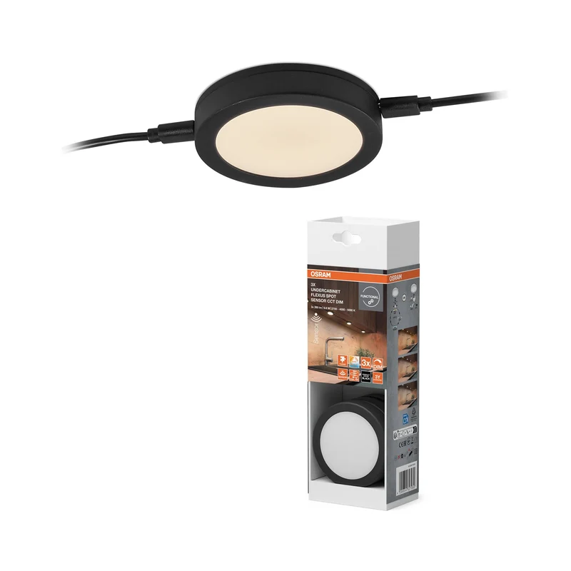 OSRAM Luminaire sous meuble Flexus Spot 9,8W CCT dimmable Noir