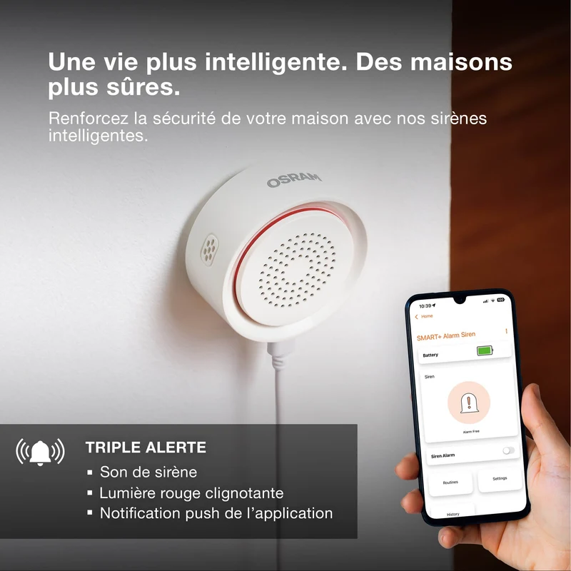 OSRAM SMART+ Sirène d'alarme avec technologie WiFi