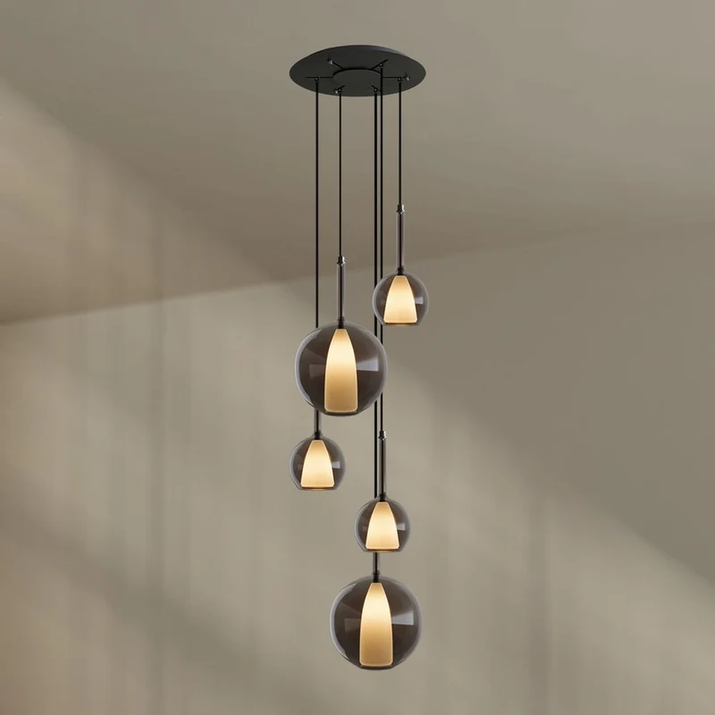 s.luce Belluna Galerieleuchte 5-flammig Ø 60cm Baldachin
