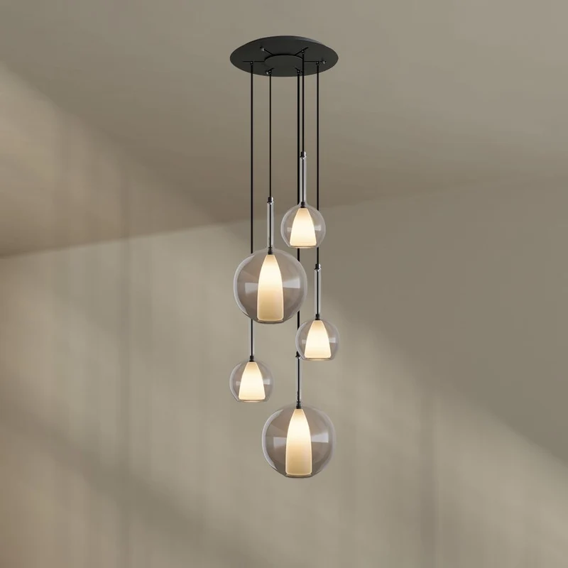 s.luce Belluna Galerieleuchte 5-flammig Ø 60cm Baldachin