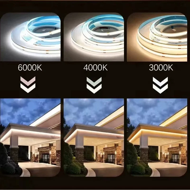 8MM Wide CRI90 COB Flexible LED Strip Light - 12V / 24V | 320 / 480 LEDs/M | 3000K / 4000K / 6500K | 8mm PCB | CRI 90+ | Dot-Free Continuous Lighting | Non-Waterproof | for Cabinets,Kitchen Office Lighting | 5/50M
