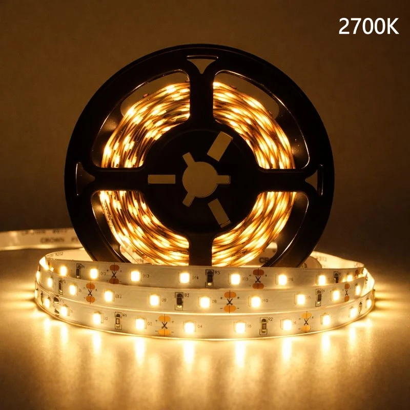DC24V SMD2835 Full Spectrum LED Strip Light - CRI 97+ | 600 LEDs (120 LEDs/M) | 2700K / 3000K / 4000K / 5500K / 6500K | 16W/M | 8mm PCB | CRI 97+ | IP00 / IP67 | for Mirror, Kitchen Cabinet, Bedroom