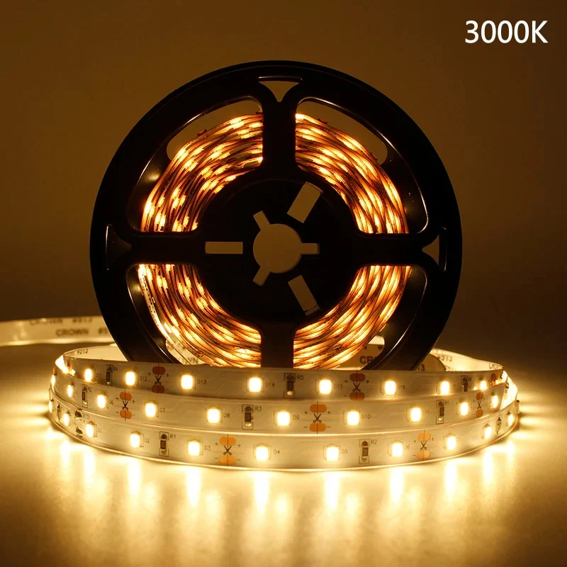 DC24V SMD2835 Full Spectrum LED Strip Light - CRI 97+ | 600 LEDs (120 LEDs/M) | 2700K / 3000K / 4000K / 5500K / 6500K | 16W/M | 8mm PCB | CRI 97+ | IP00 / IP67 | for Mirror, Kitchen Cabinet, Bedroom